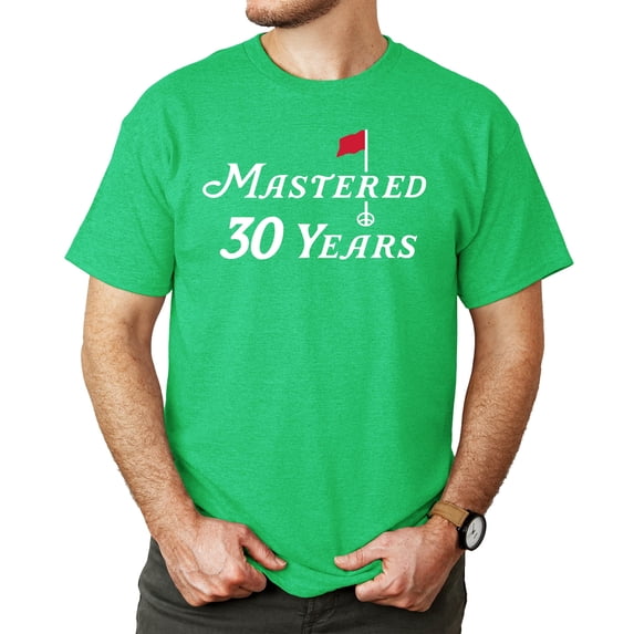 Mastered 30 Years Golf Shirt for Men and Women Funny 30th Birthday Golfing Theme Tee Vintage Green shirt Adult Small