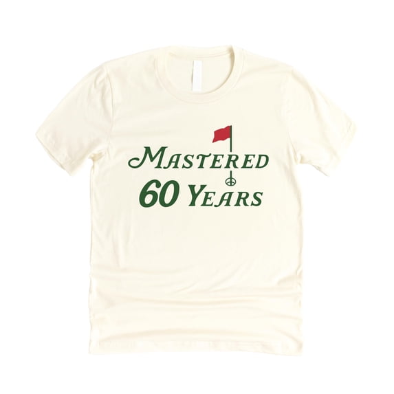 Mastered 60 Years Golf Shirt 60th Birthday Golf T Shirt for Men Women Natural Shirt Adult X-Large