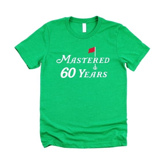 Mastered 60 Years Golf Shirt 60th Birthday Golf T Shirt for Men Women Vintage Green shirt Adult 2XL