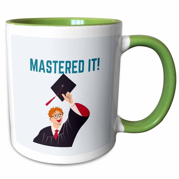 3drose, Mastered It Celebarating Success, 11oz Two-tone Green Mug