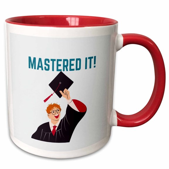 3drose, Mastered It Celebarating Success, 11oz Two-tone Red Mug