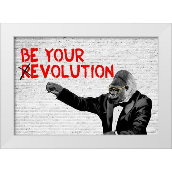 Masterfunk Collective 14x11 White Modern Wood Framed Museum Art Print Titled - (REvolution