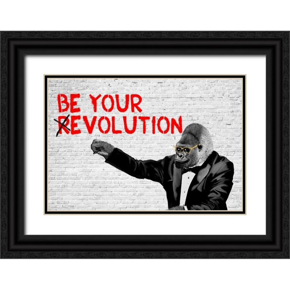 Masterfunk Collective 32x23 Black Ornate Wood Framed with Double Matting Museum Art Print Titled - (REvolution