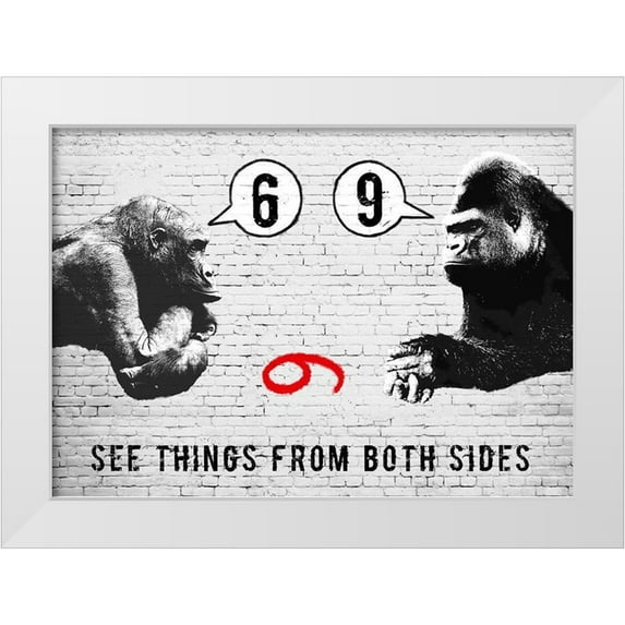 Masterfunk Collective 32x24 White Modern Wood Framed Museum Art Print Titled - See things from both sides