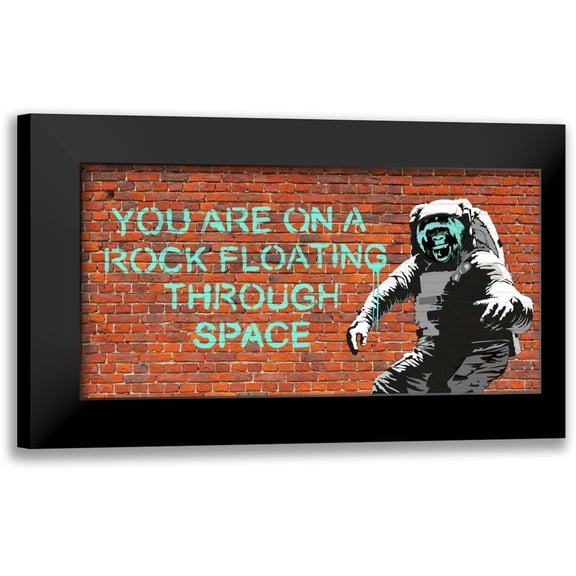 Masterfunk collective 14x9 Black Modern Framed Museum Art Print Titled - Floating Through Space