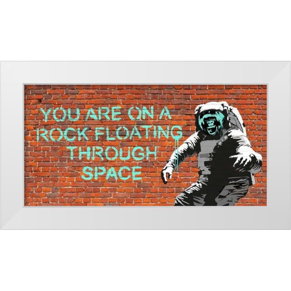 Masterfunk collective 14x9 White Modern Wood Framed Museum Art Print Titled - Floating Through Space