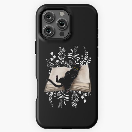 Mastering the Art of Feline Relaxation Unleashing Your Inner Chill Cat flowers growing from book cats and books lovers Phone Case for iPhone 16 15 14 13 12 11 Pro Max M5909485