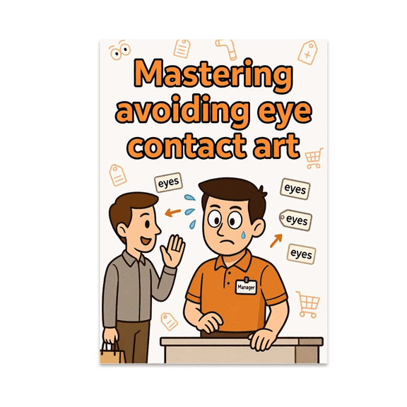 Mastering Avoiding Eye Contact Art - Retail Management Humor - 13x19 Poster Print