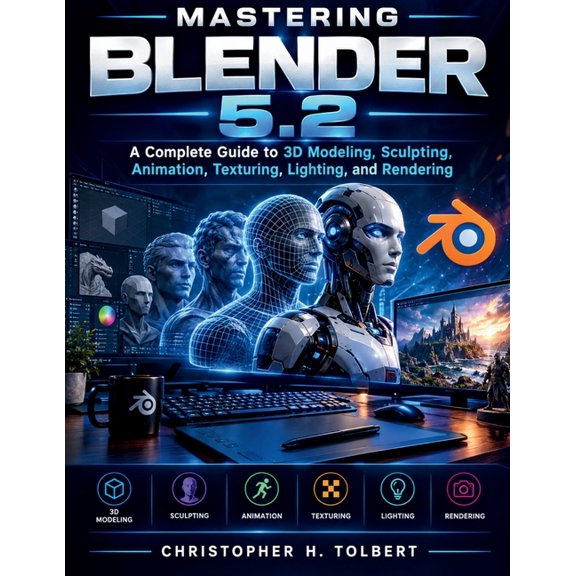 Mastering Blender 5.2: A Complete Guide to 3D Modeling, Sculpting, Animation, Texturing, Lighting, and Rendering, (Paperback)