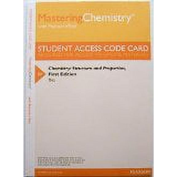Mastering Chemistry with Pearson eText -- ValuePack Access Card -- for Chemistry: Structure and Properties, 9780321934109, Paperback, 1