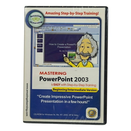 Mastering PowerPoint 2003 Training Software CD- Perfect for beginners - 12 Lessons