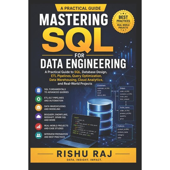 Mastering SQL for Data Engineering: A Practical Guide to SQL, Database Design, ETL Pipelines, Query Optimization, Data W, (Paperback)