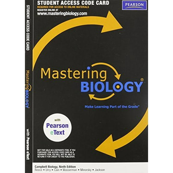 Masteringbiology Student Access Code Card For Campbell Biology by Jane Reece