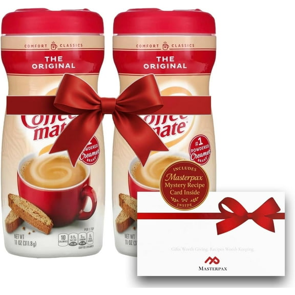Masterpax Breakfast Club Gift Set Contains Two 11 oz Bottles of Powdered Coffee Creamer Original Flavor + Exclusive Mystery Recipe Card Curated & Shrink-Wrapped