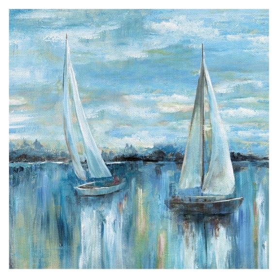Masterpiece Art Gallery A Boat's Evening on the Bay Square by Nan Canvas Art Print 30" x 30"