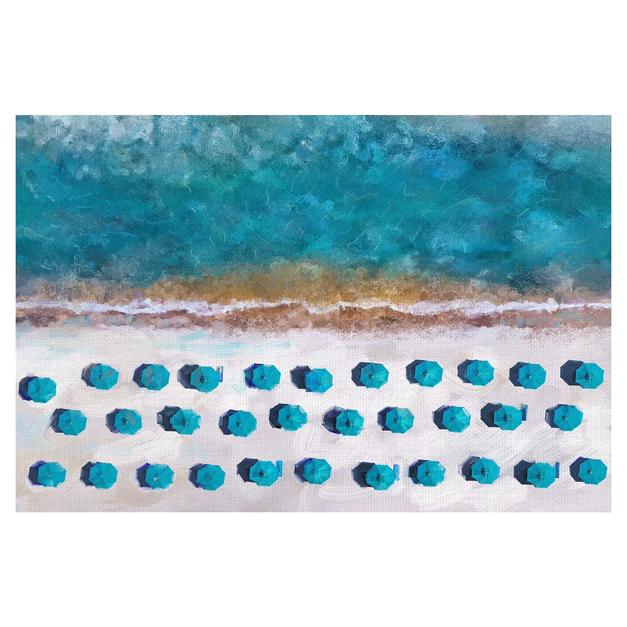 Masterpiece Art Gallery Aerial Blues Coastal By Studio Art Canvas Art Print 24" x 36"