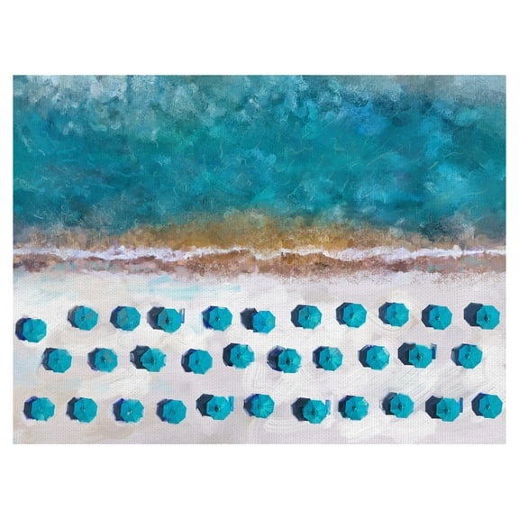 Masterpiece Art Gallery Aerial Blues Coastal By Studio Art Canvas Art Print 30" x 40"