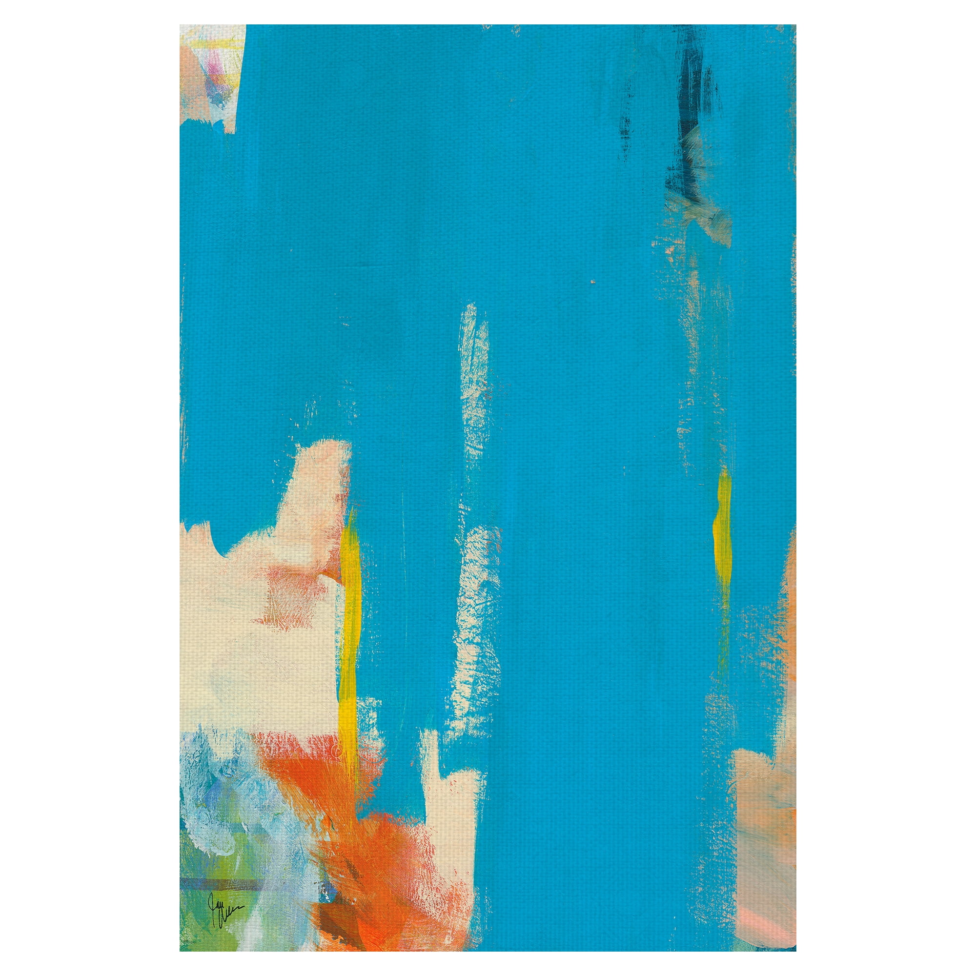 Masterpiece Art Gallery Aqua Tide Abstract by Jan Weiss Canvas Art Print 24" x 36"