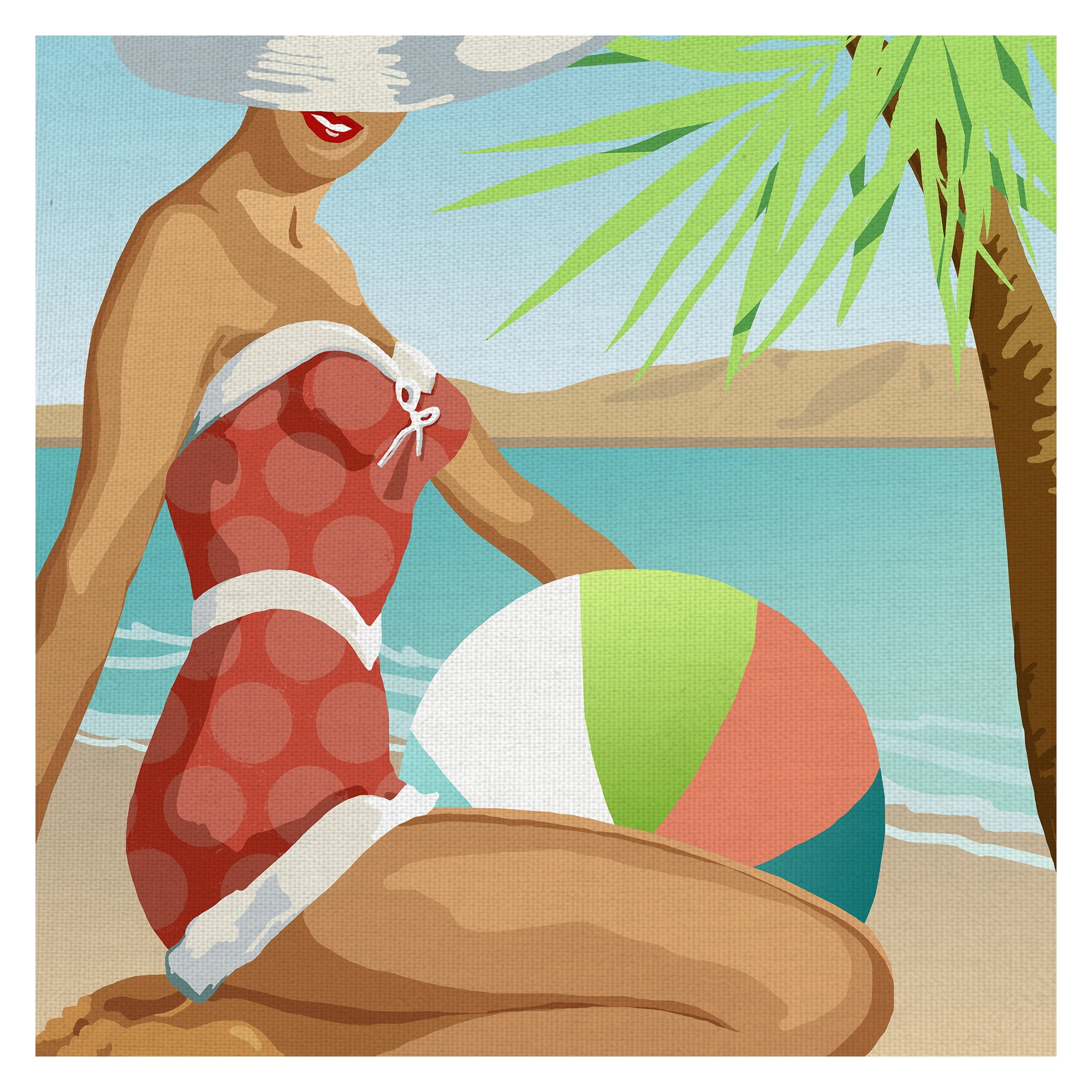 Masterpiece Art Gallery Beach Beauty I Portrait By Carol Robinson Canvas Art Print 24" x 24"