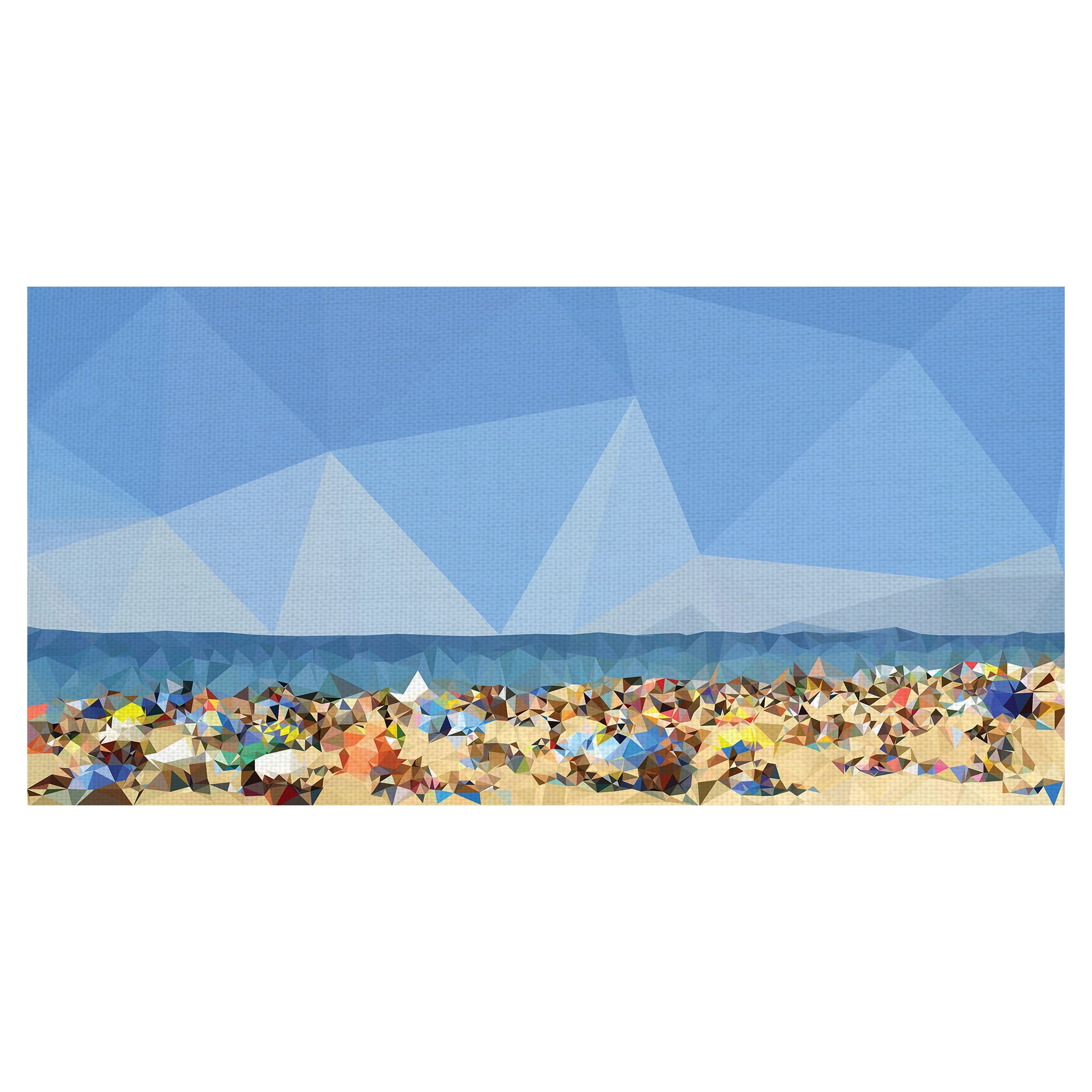 Masterpiece Art Gallery Beach Geometric Fragments C by The Studio Canvas Art Print 17" x 34"