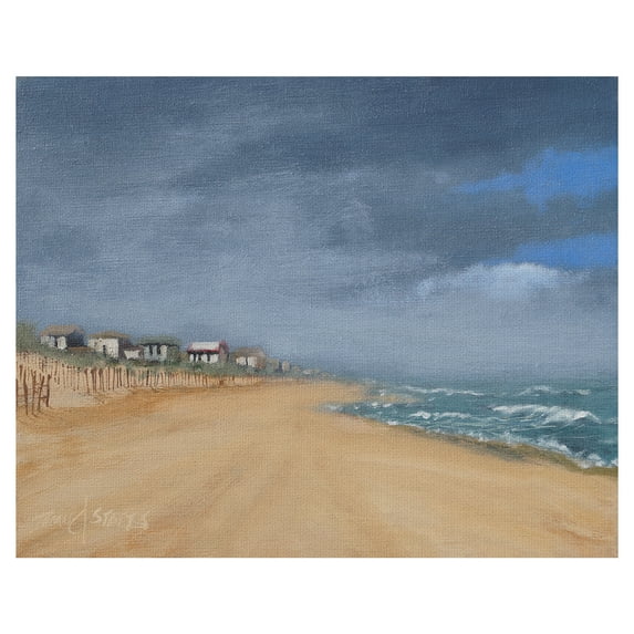 Masterpiece Art Gallery Beach Houses And Surf By Thomas Stotts Canvas Art Print 22" x 28"
