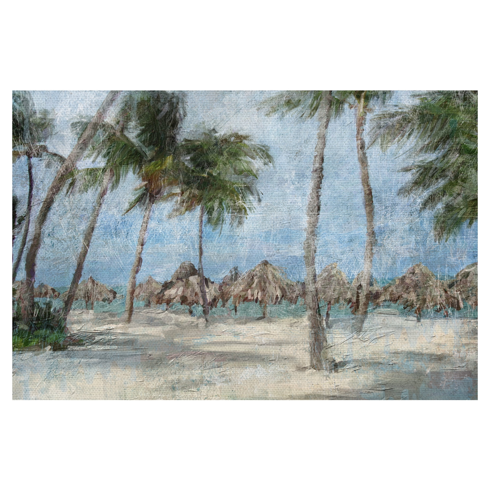 Masterpiece Art Gallery Beach Walk Palm Trees by Studio Arts Canvas Art Print