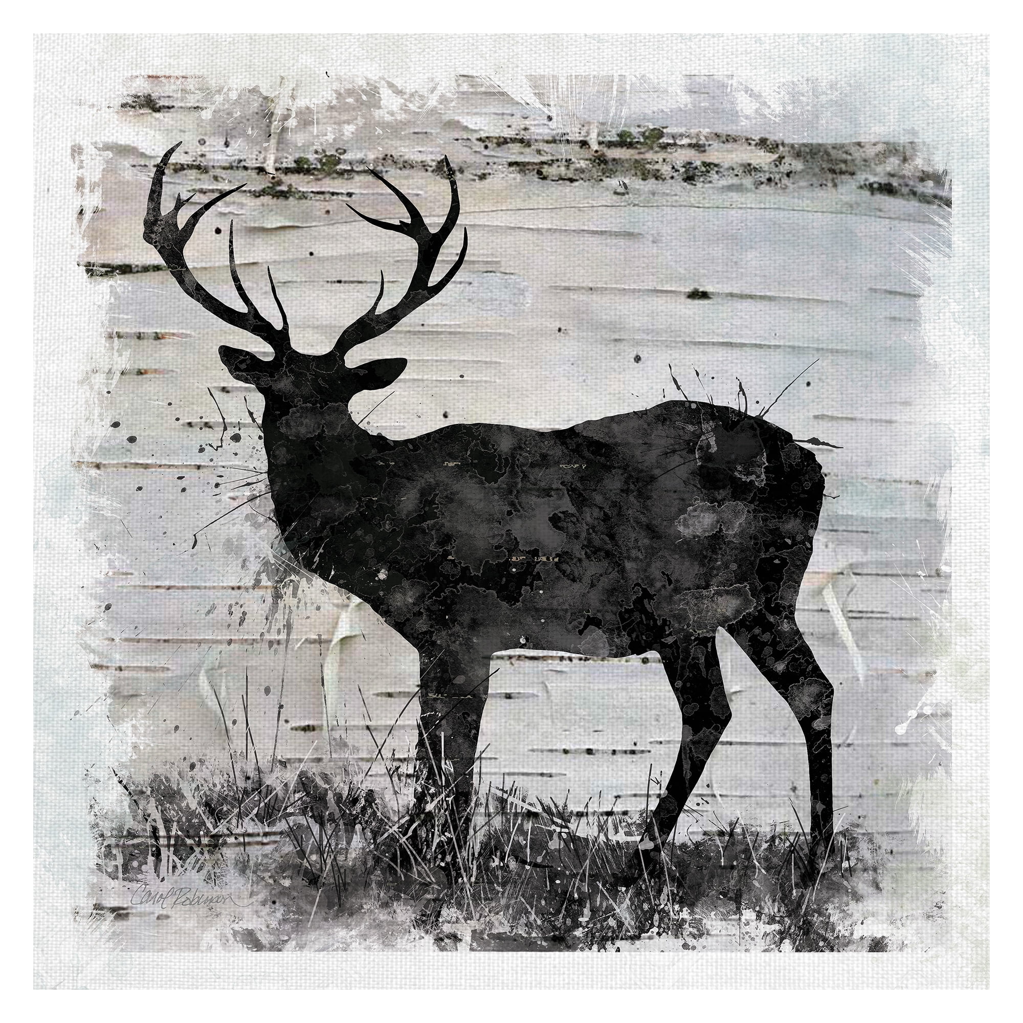 Masterpiece Art Gallery Birchbark Deer By Carol Robinson Canvas Art Print 24" x 24"
