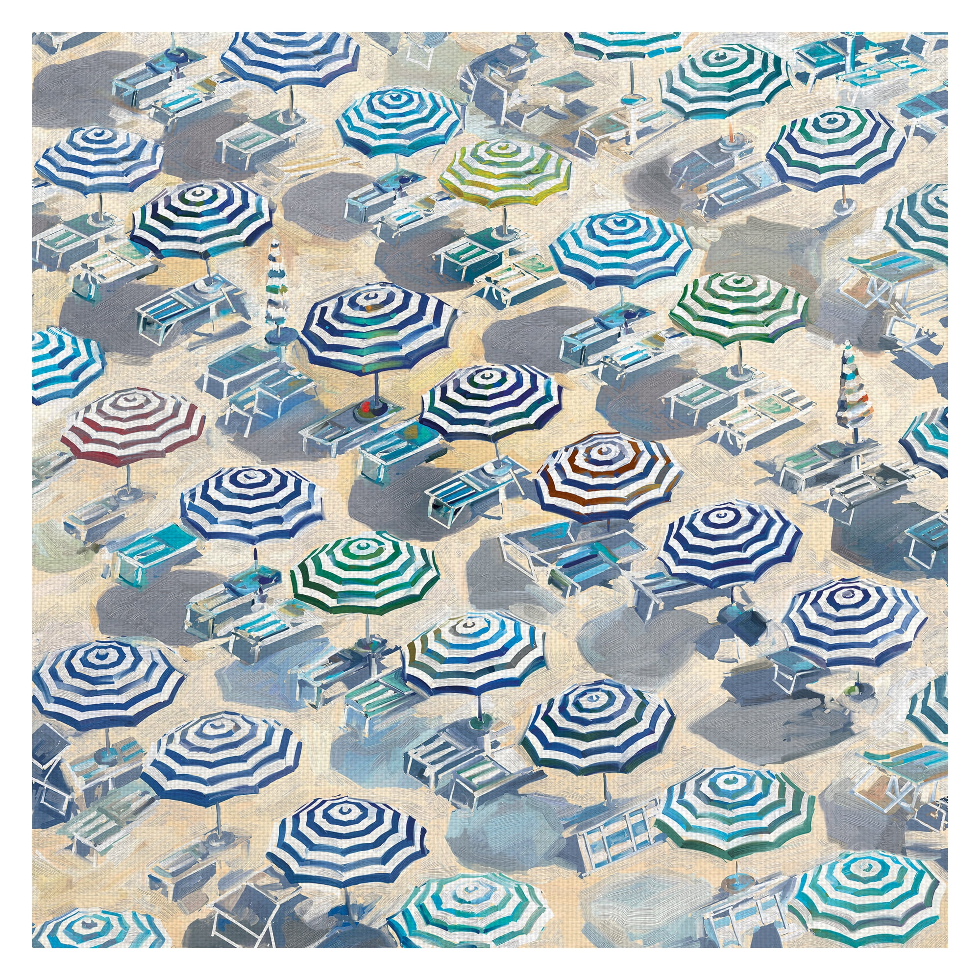 Masterpiece Art Gallery Birdseye Beach Umbrella Portrait by Studio Arts Canvas Art 35" x 35"