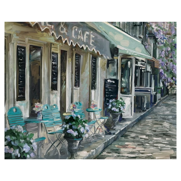 Masterpiece Art Gallery Bistro de Paris II Square City Cafe By Studio Arts Canvas Art Print 22" x 28"