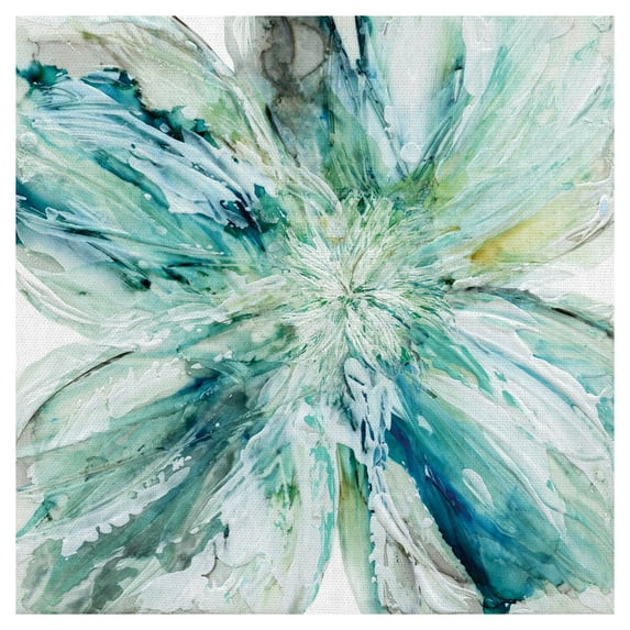 Masterpiece Art Gallery Blossom Bursts Aqua Floral by Carol Robinson Canvas Art Print