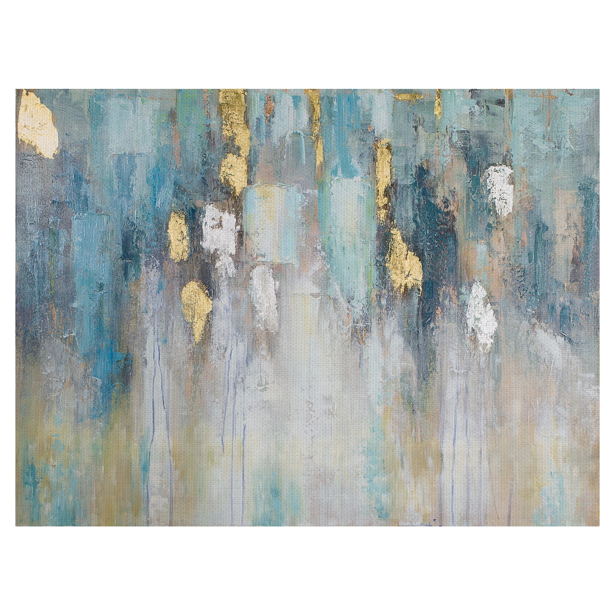 Masterpiece Art Gallery Blue & Gold Rain by Willowbrook Canvas Art Print 30" x 40"