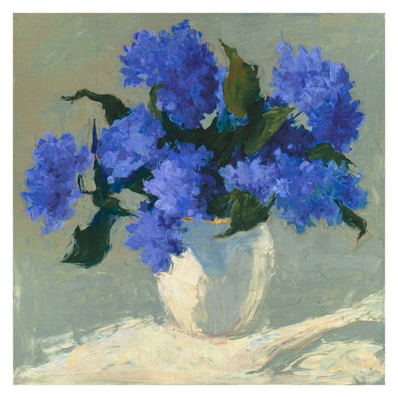 Masterpiece Art Gallery Blue Hydrangea Bouquet By Dale Payson Canvas Art Print 24" x 24"