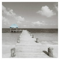 Masterpiece Art Gallery Blue Pier by Hoah Bay Canvas Art Print 35" x 35"