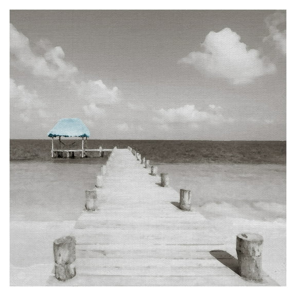 Masterpiece Art Gallery Blue Pier by Hoah Bay Canvas Art Print 35" x 35"