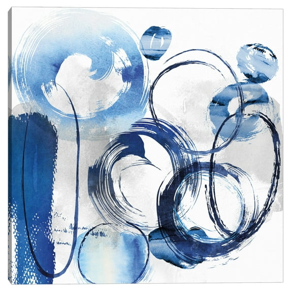 Masterpiece Art Gallery Blue Ring Abstract Canvas Art Print, 35" x 35", by Nikki Chu