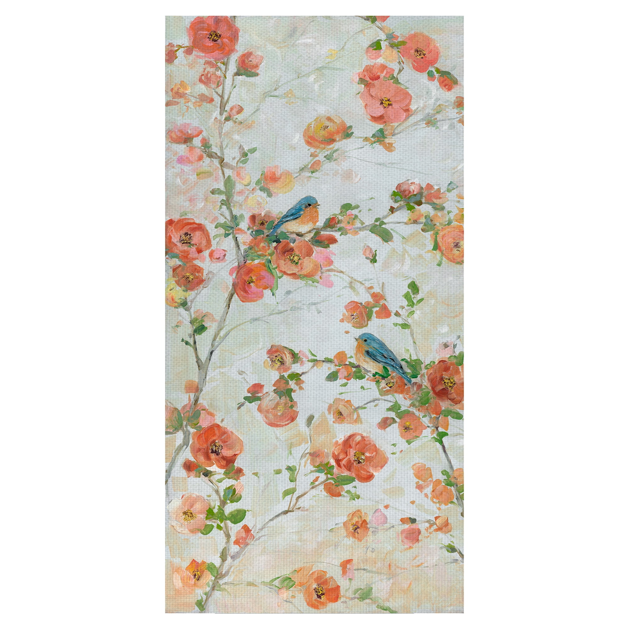 Masterpiece Art Gallery Bluebirds & Blossoms By Sally Swatland Canvas Art Print 24" x 48"