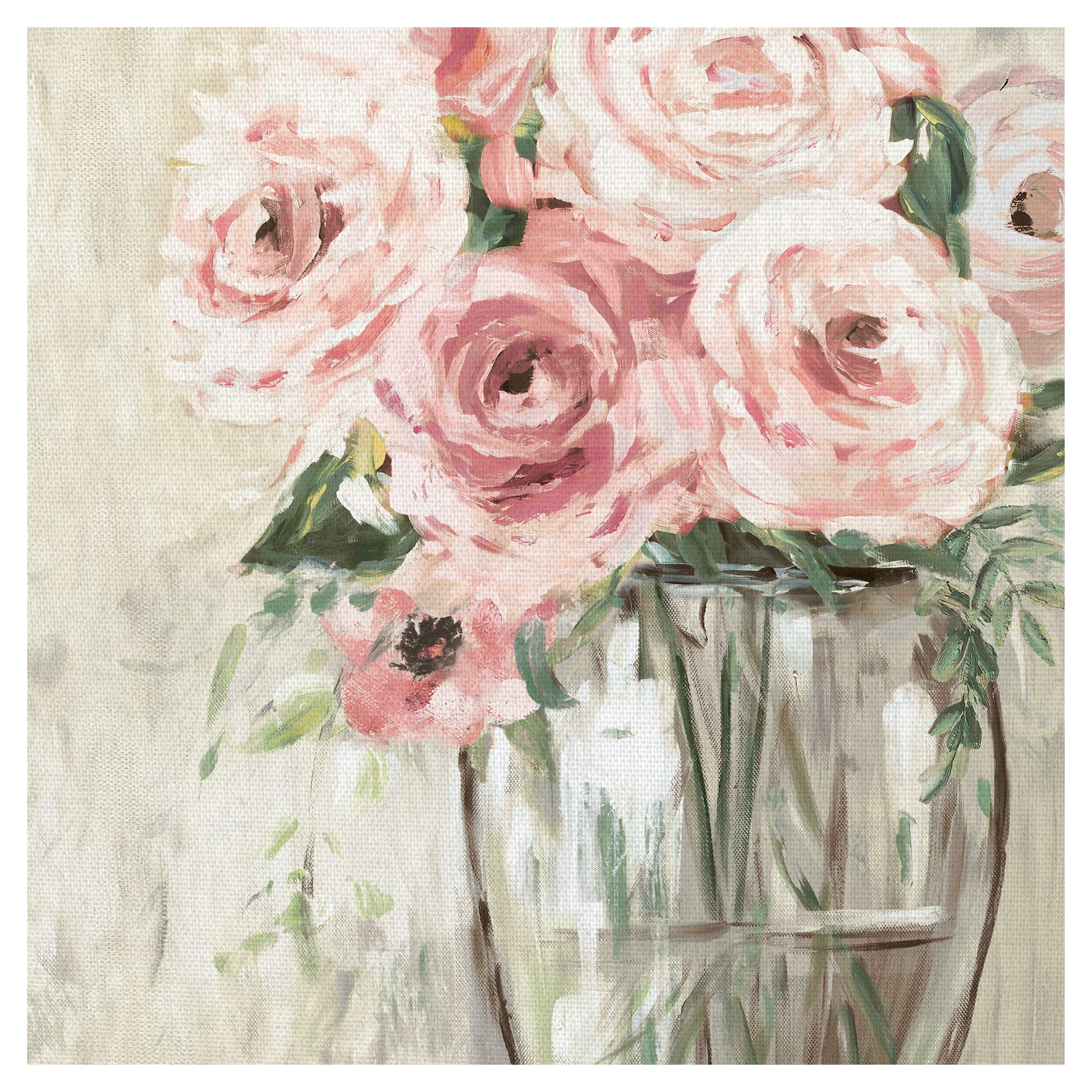 Masterpiece Art Gallery Blush Sage Floral Bouquet in Vase by Willowbrook Masterpiece Art Gallery Art Print