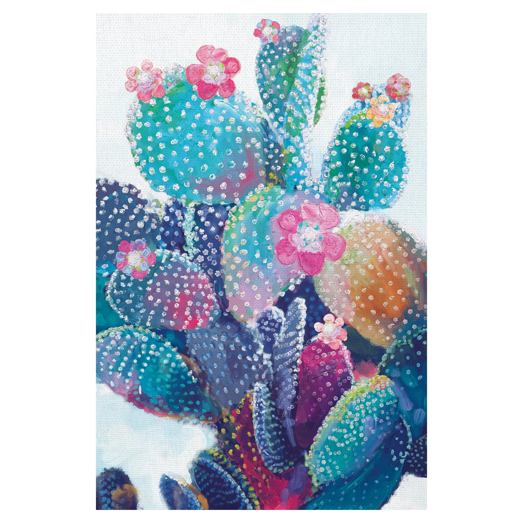 Colorful Boho Cactus Canvas Art Print for Kids, 24" x 36"