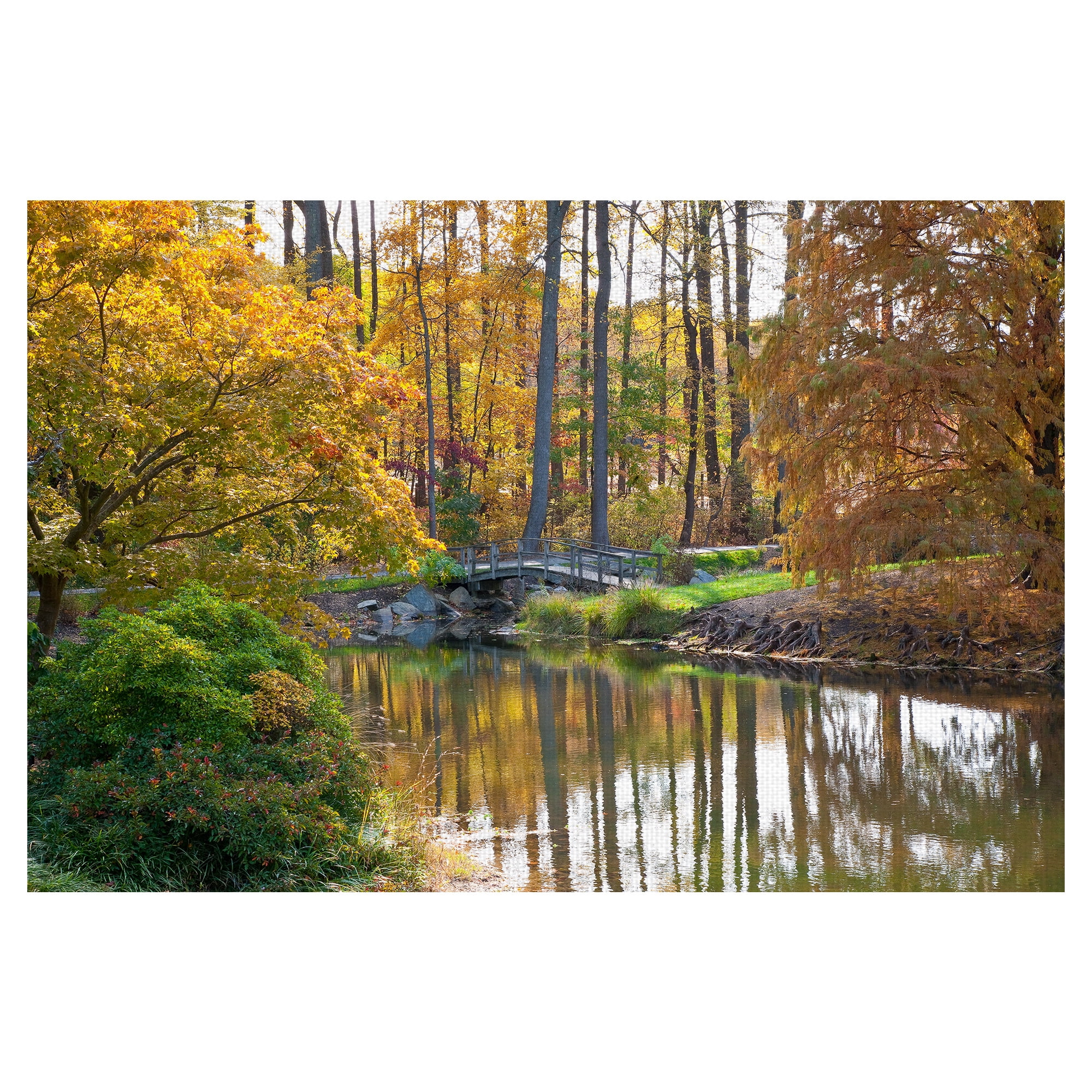 Masterpiece Art Gallery Bridge To Fall Autumn Forest By Robin Constable Hanson Canvas Art Print 24" x 36"