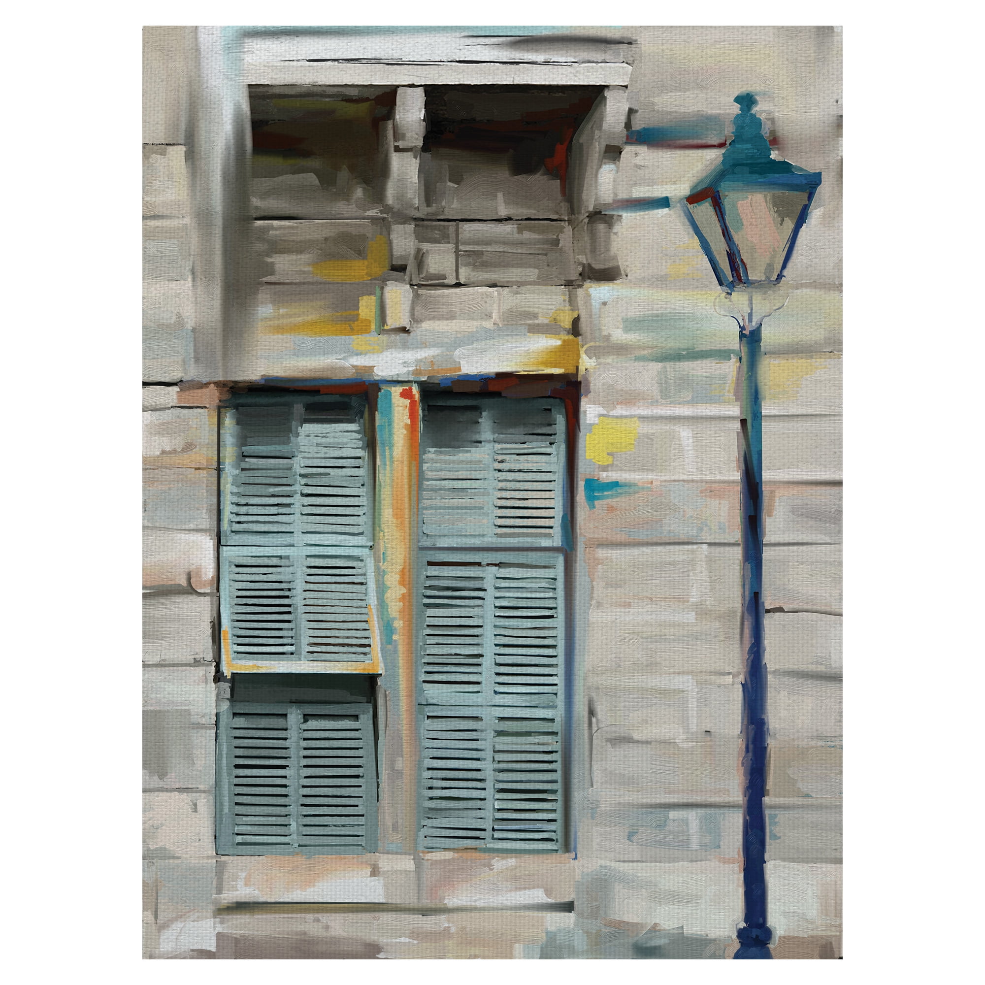 Masterpiece Art Gallery Bridgetown Window & Streetlamp by Studio Arts Canvas Art Print 30" x 40"