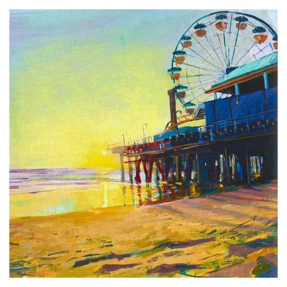 Masterpiece Art Gallery California Dreaming Ferris Wheel At The Pier 2 by Mercedes Marin Canvas Art Print 35" x 35"