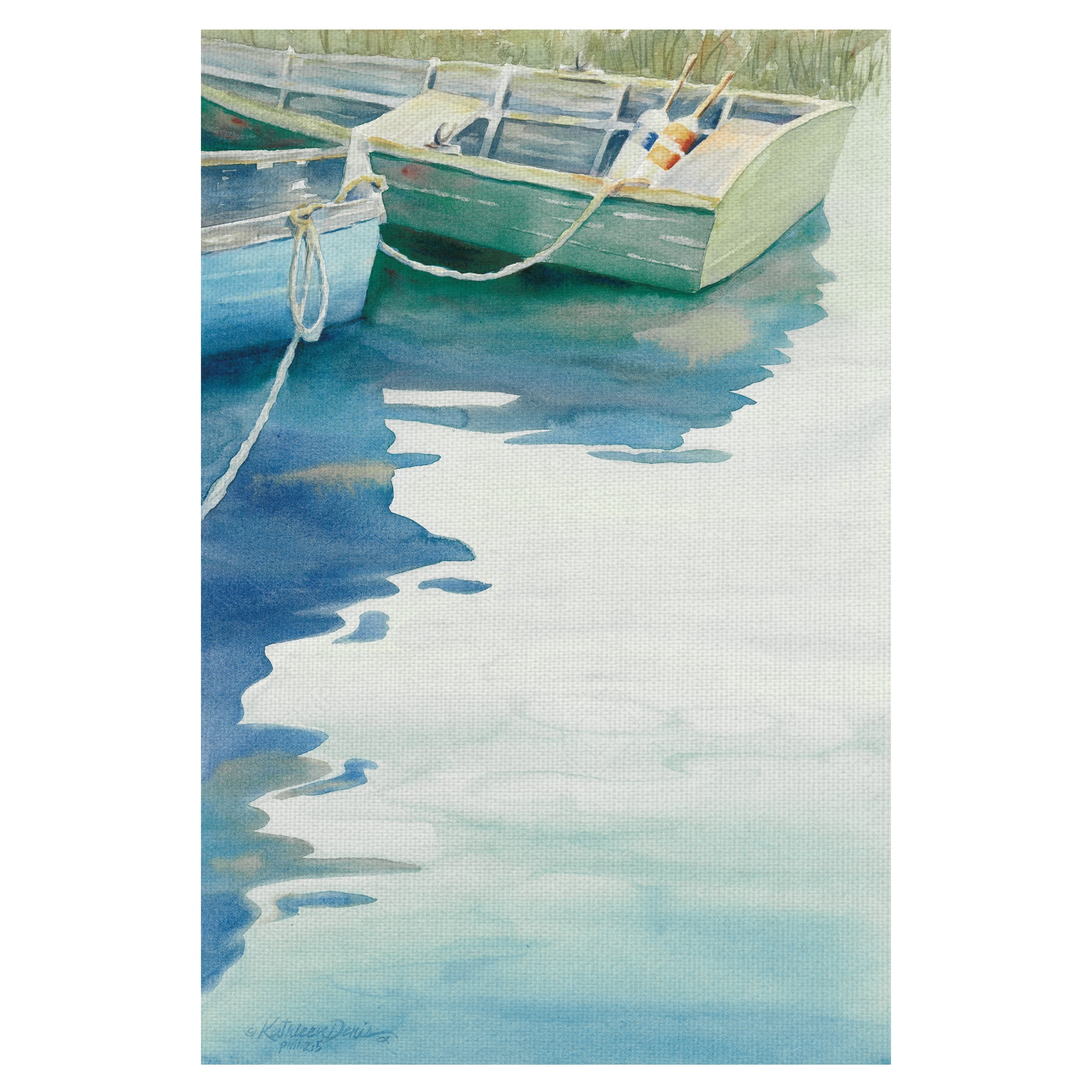 Masterpiece Art Gallery Calm Boat Reflections by Kathleen Denis Canvas Art Print 24" x 36"