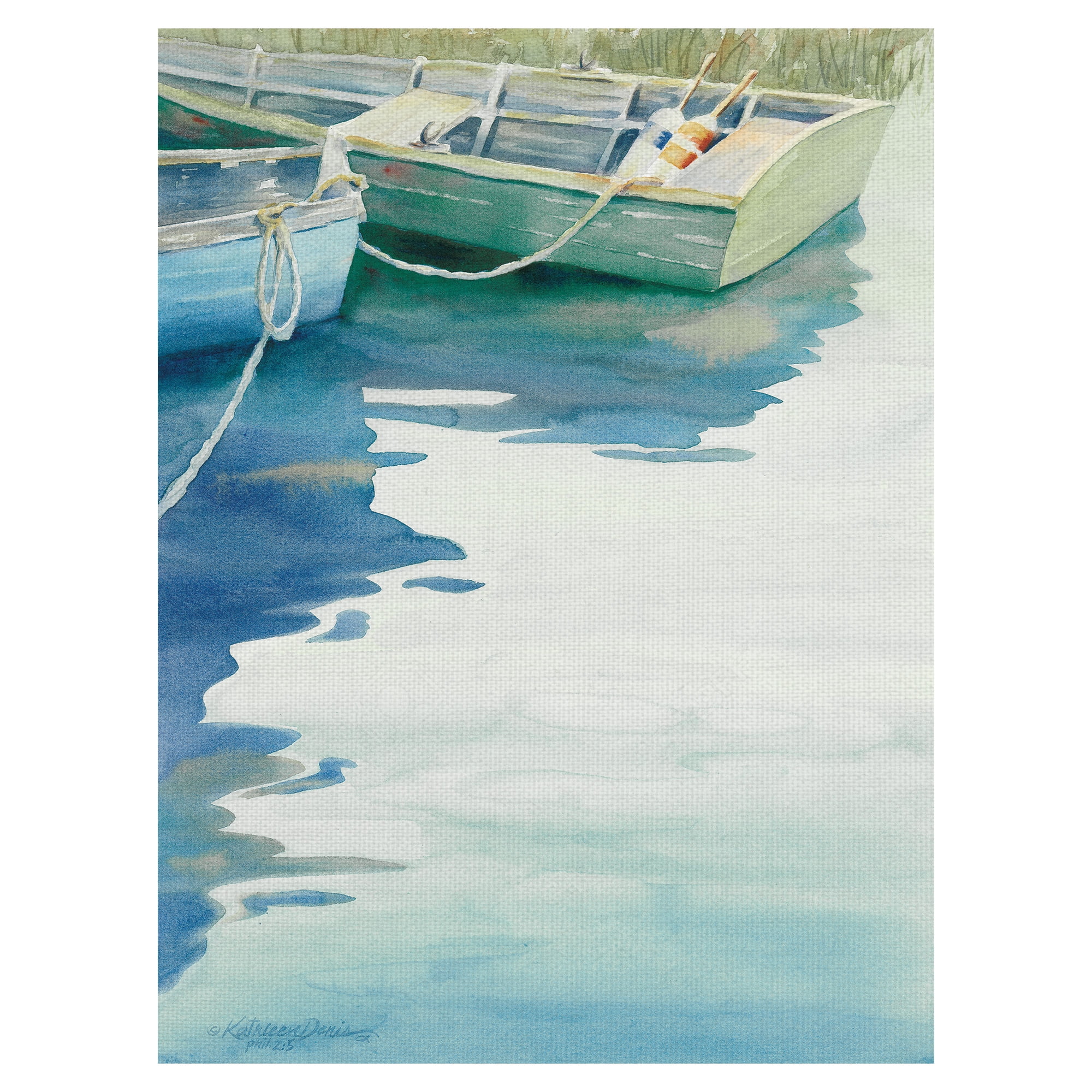 Masterpiece Art Gallery Calm Boat Reflections by Kathleen Denis Canvas Art Print 30" x 40"