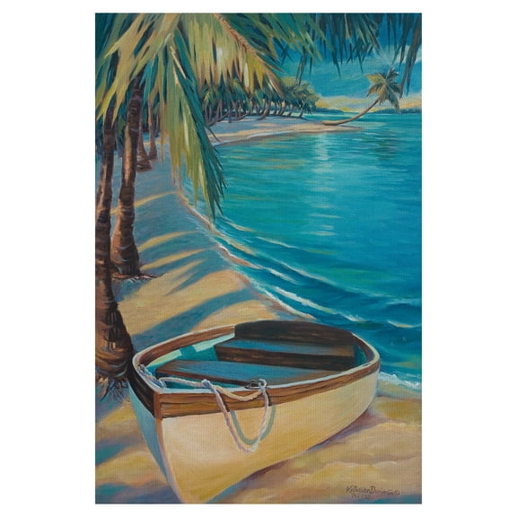 Masterpiece Art Gallery Canoe in Quiet Cove by Kathleen Denis Canvas Art Print 24" x 36"