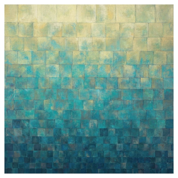 Masterpiece Art Gallery Cascade Blue & Yellow Ombre by Janelle Kroner Canvas Art Print