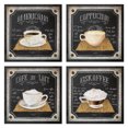 thumbnail image 1 of Masterpiece Art Gallery Chalk Americano, Cafe au Lait, Cappucino, Eiskafee Coffee By Lynnea Washburn Canvas Art Print Set of 4 12" x 12", 1 of 4