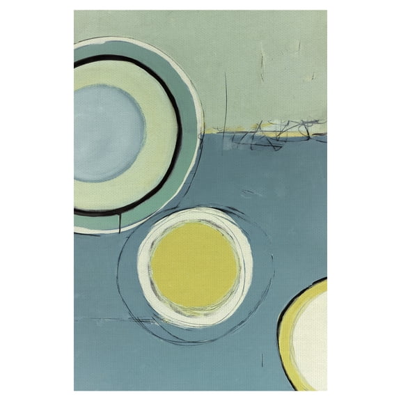 Masterpiece Art Gallery Circle Series 13 Green Abstract By Christopher Balder Canvas Art Print 24" x 36"