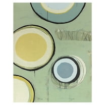 Masterpiece Art Gallery Circle Series 14 Green Abstract By Christopher Balder Canvas Art Print 22" x 28"