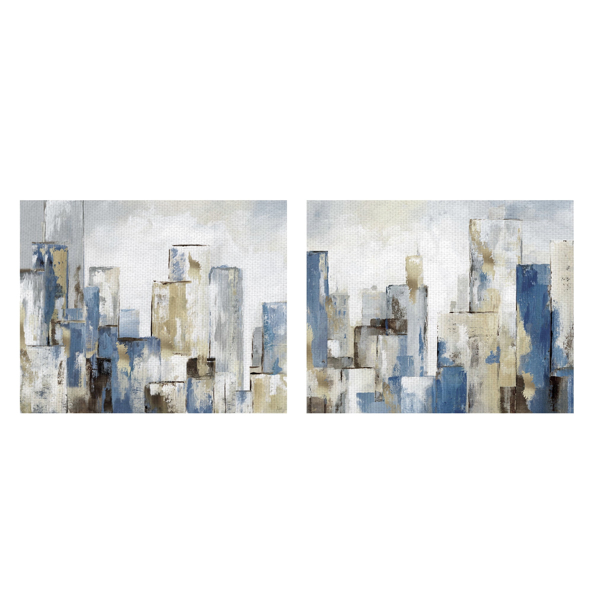 Masterpiece Art Gallery City Blues I & II by Nan Canvas Art Print Set of 2 (16" x 20")