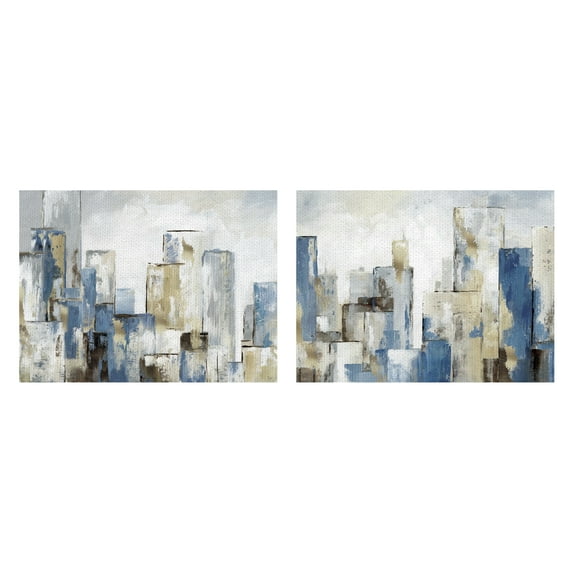 Masterpiece Art Gallery City Blues I & II by Nan Canvas Art Print Set of 2 (18" x 24")